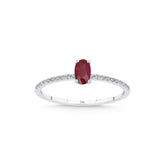 Weissgold-Ring mit Diamanten und Rubin - YZ0003017